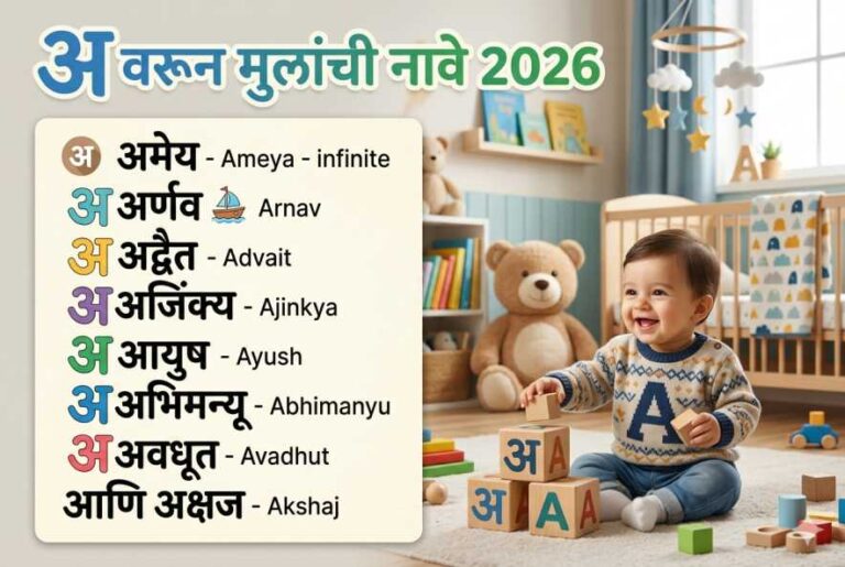 अ वरून मुलांची नावे 2026